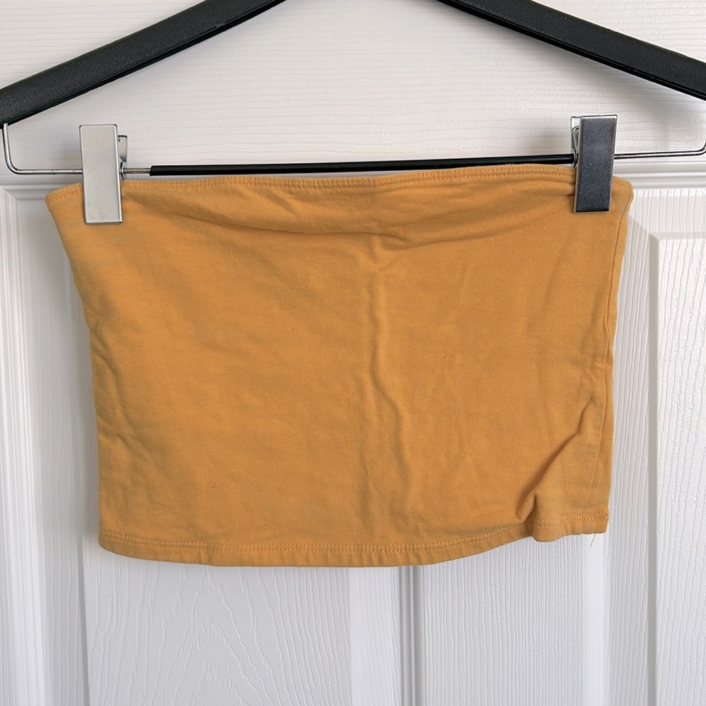 Hollister Golden Yellow Strapless Cropped Tube Top